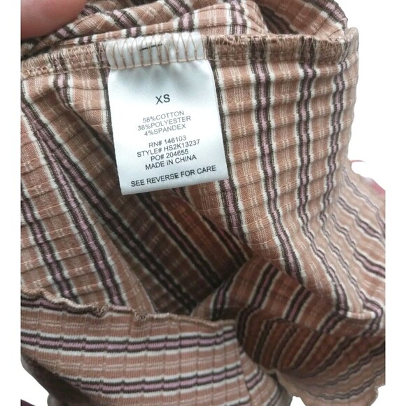 Hippie Rose Juniors Ribbed Henley Top Short sleeve Button Brown V Neck Sz XS New - Picture 10 of 10